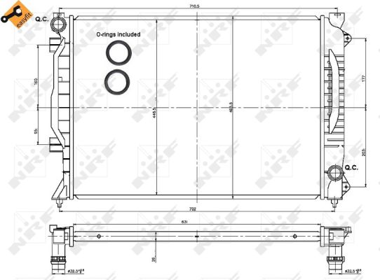 Radiator, engine cooling - 53443 NRF