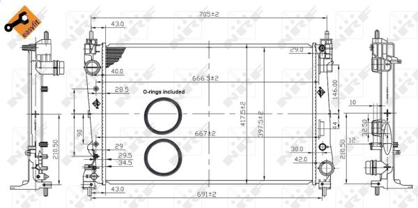 Radiator, engine cooling - 53454 NRF
