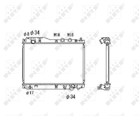 Radiator, engine cooling - 53461 NRF
