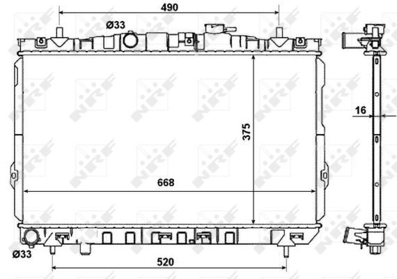 Radiator, engine cooling - 53471 NRF