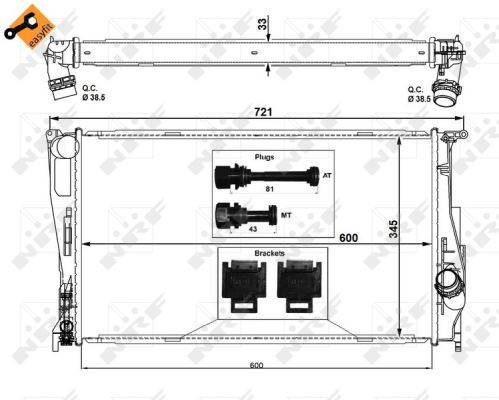 Radiator, engine cooling - 53472 NRF