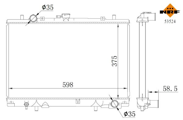 Radiator, engine cooling - 53524 NRF