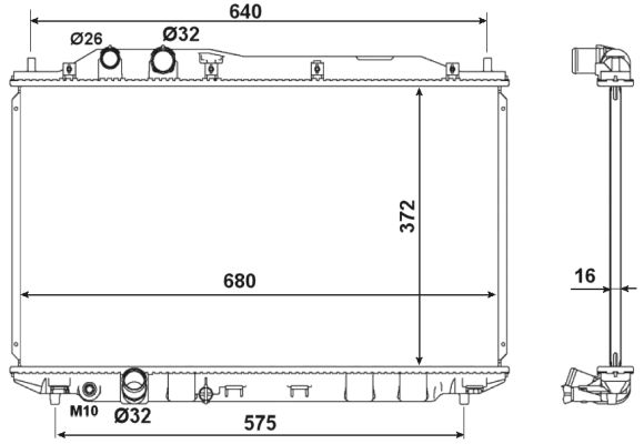 Radiator, engine cooling - 53534 NRF