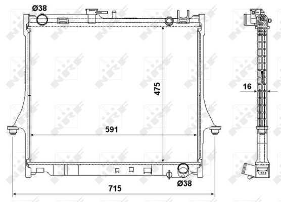 Radiator, engine cooling - 53540 NRF