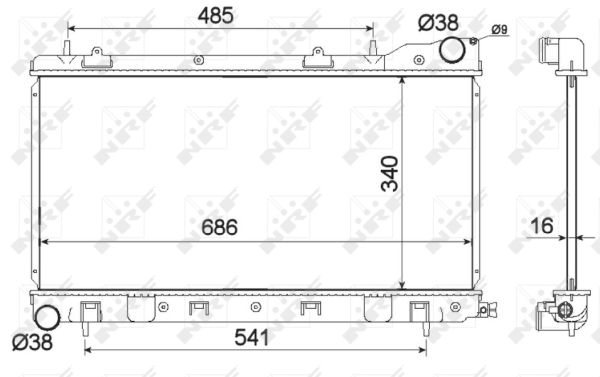 Radiator, engine cooling - 53595 NRF