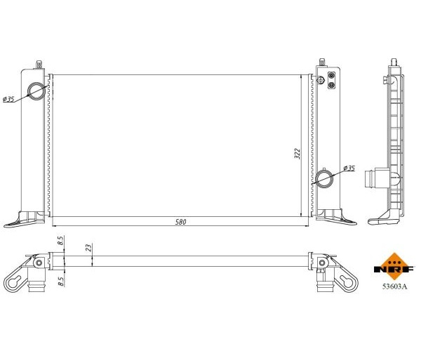 Radiator, engine cooling - 53603A NRF