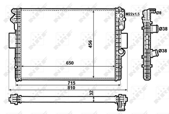 Radiator, engine cooling - 53612 NRF