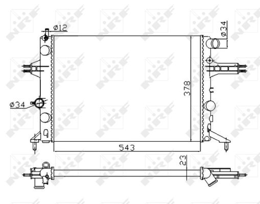 Radiator, engine cooling - 53628A NRF