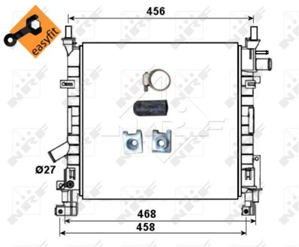 Radiator, engine cooling - 53651 NRF