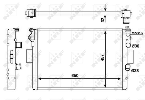 Radiator, engine cooling - 53652 NRF