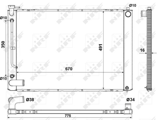 Radiatore, Raffreddamento motore - 53681 NRF