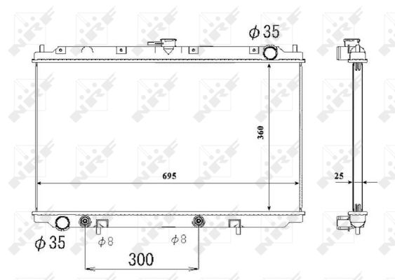 Radiatore, Raffreddamento motore - 53695 NRF