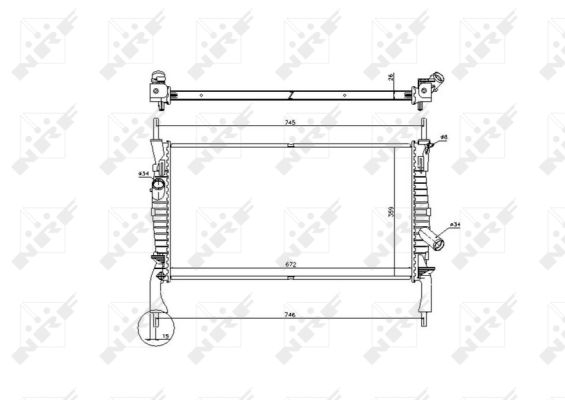 Radiator, engine cooling - 53742 NRF