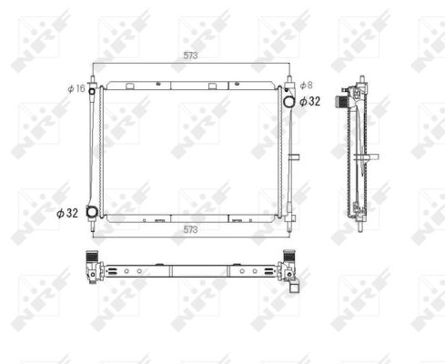 Radiator, engine cooling - 53758 NRF