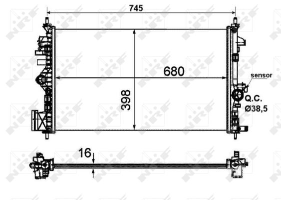 Radiator, engine cooling - 53773 NRF