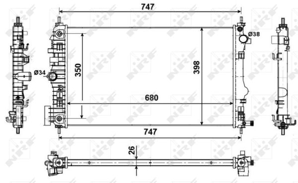 Radiatore, Raffreddamento motore - 53775 NRF