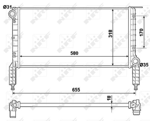 Radiatore, Raffreddamento motore - 53788 NRF