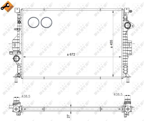 Radiator, engine cooling - 53811 NRF