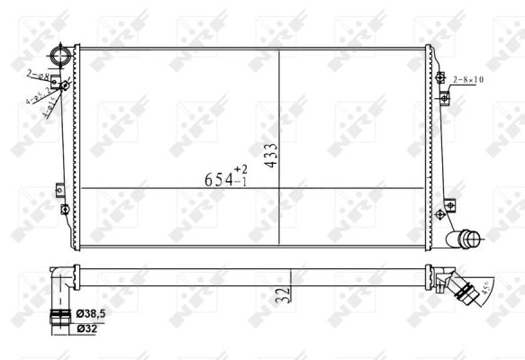 Radiator, engine cooling - 53814A NRF