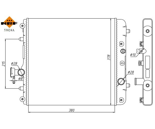 Radiator, engine cooling - 53824A NRF
