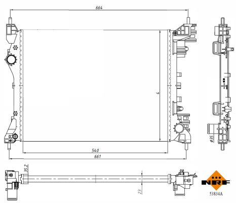 Radiator, engine cooling - 53834A NRF