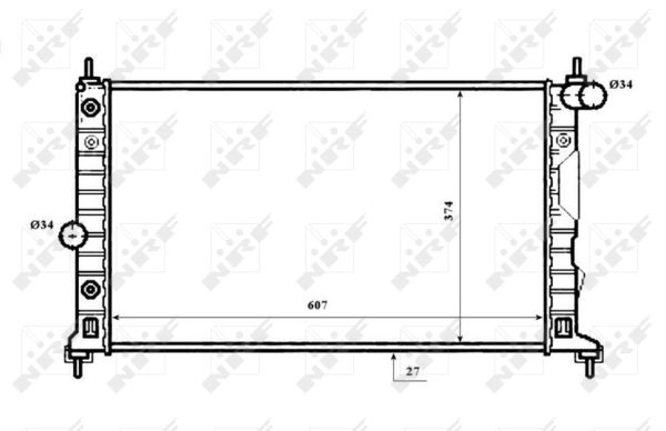 Radiator, engine cooling - 53844 NRF