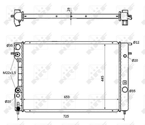 Radiator, engine cooling - 53871 NRF