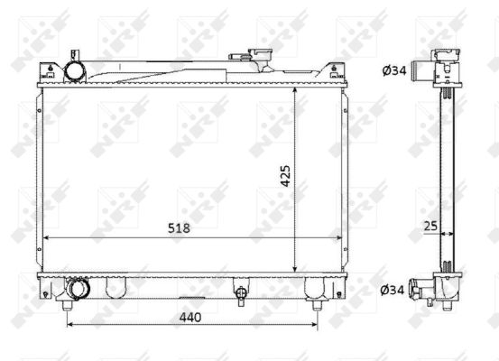 Radiator, engine cooling - 53882 NRF