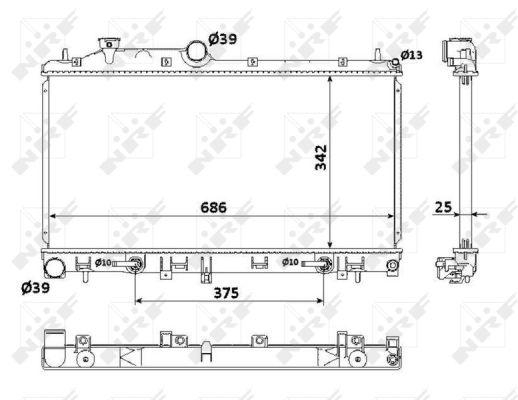Radiator, engine cooling - 53886 NRF