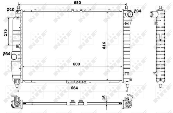 Radiator, engine cooling - 53902 NRF