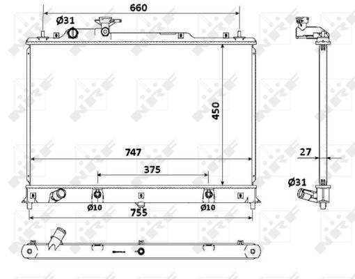 Radiator, engine cooling - 53904 NRF