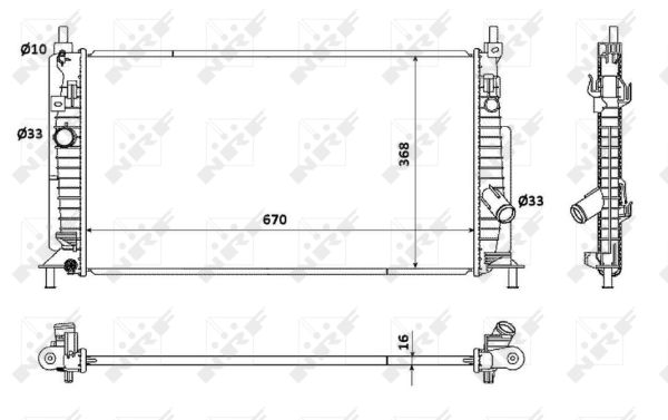 Radiator, engine cooling - 53905 NRF