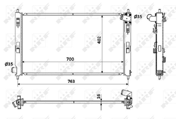 Radiator, engine cooling - 53906 NRF