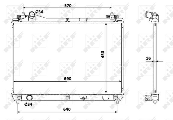 Radiator, engine cooling - 53915 NRF