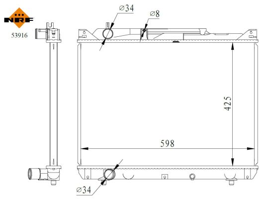 Radiator, engine cooling - 53916 NRF