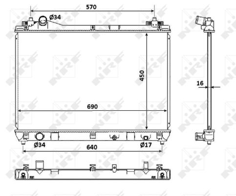 Radiator, engine cooling - 53917 NRF
