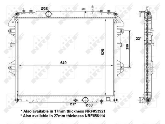Radiator, engine cooling - 53921A NRF