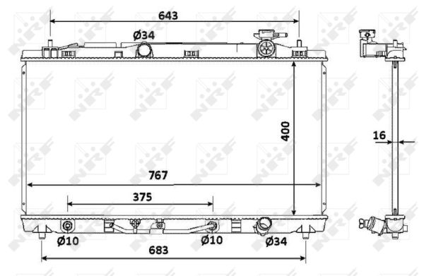 Radiatore, Raffreddamento motore - 53922 NRF