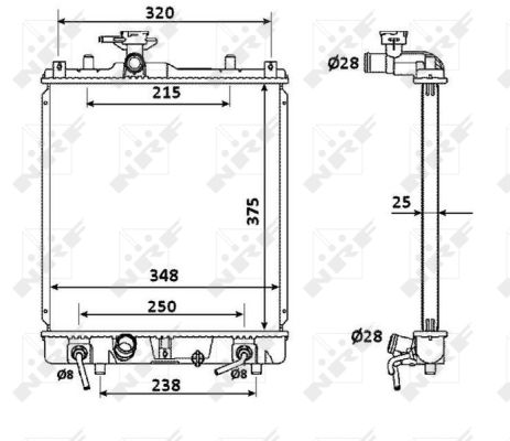 Radiatore, Raffreddamento motore - 53927 NRF