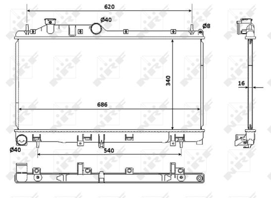 Radiatore, Raffreddamento motore - 53929 NRF