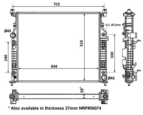 Radiator, engine cooling - 53936 NRF