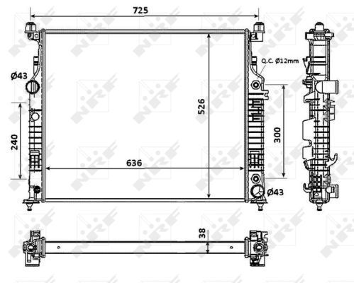 Radiator, engine cooling - 53937 NRF