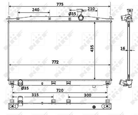 Radiator, engine cooling - 53942 NRF