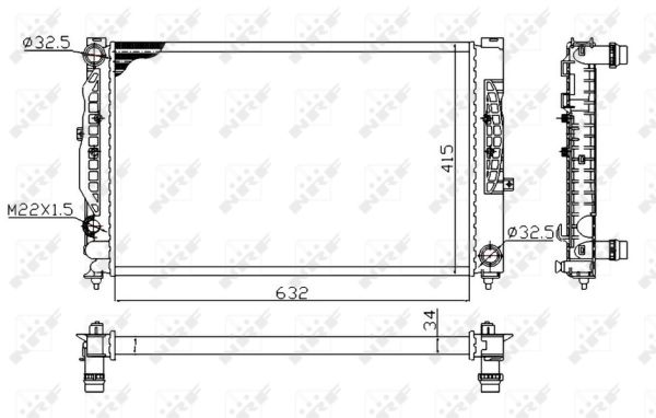 Radiator, engine cooling - 539504A NRF