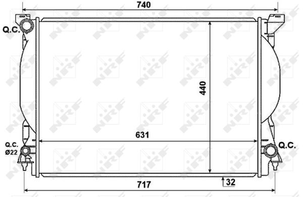 Radiator, engine cooling - 53957 NRF