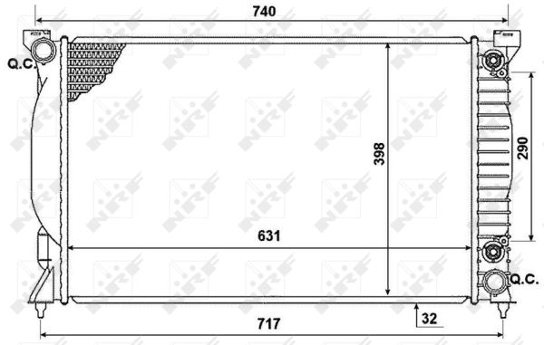 Radiator, engine cooling - 53958 NRF
