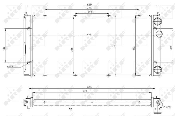 Radiator, engine cooling - 53960 NRF