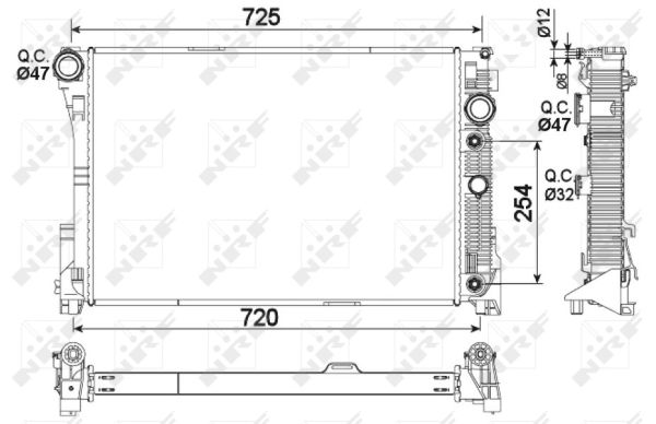 Radiator, engine cooling - 53968 NRF