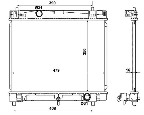 Radiator, engine cooling - 53972 NRF