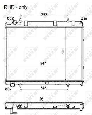 Radiator, engine cooling - 53973 NRF